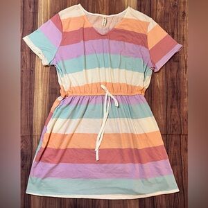 Vanilla Bay Multicolor Striped Midi Dress